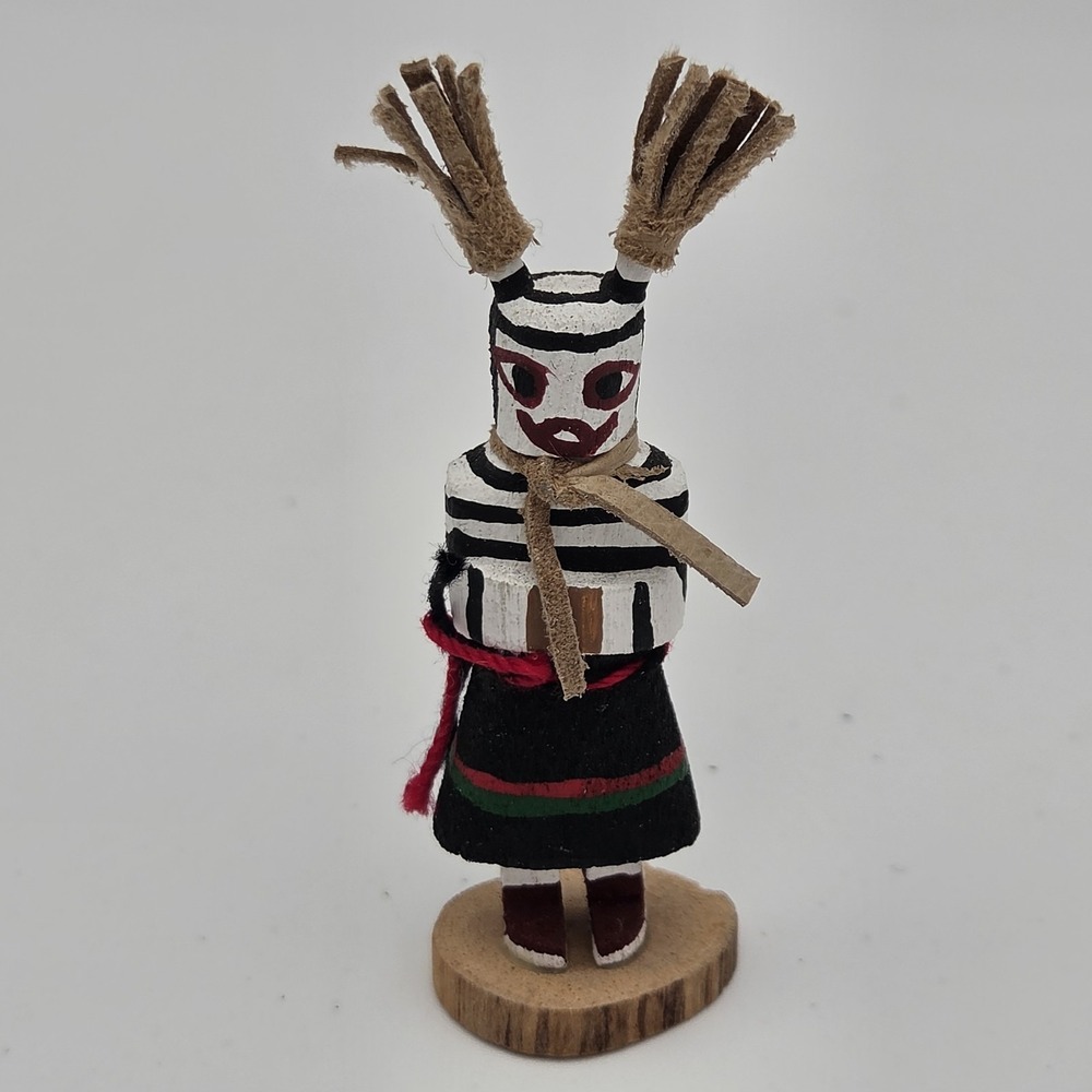 Vintage Handcrafted Hopi Kachina Doll "Clown" Mini 2" By L.M